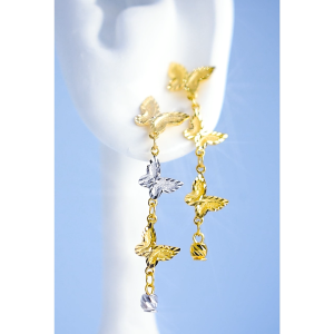 MJ Jewellery 375/9K Gold Butterfly Drop Earrings S31