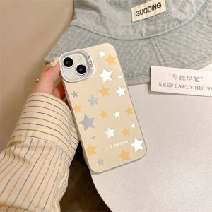 Minimalist Full Screen Star Double Layer Printed New Model Compatible with 15ProMax Phone Case  14Pro Soft Shell Premium Feeling 13 Silicone 12 Anti Fall 11 Full Cover Couple Men Women 16 Protection 8