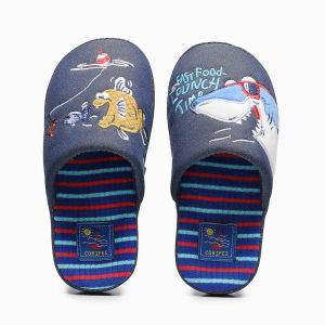 Childrens Cotton Slippers Anti-Slip Shark Cartoon Home Indoor Shoes Boys Spring Autumn Seasonal Comfortable Flat Heel Slippers