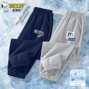 Snoopy | Quần Nam Trẻ Em Chống Muỗi Kẻ Sọc Lụa Lạnh Khô Nhanh