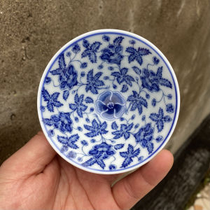 Jingdezhen Blue And White Gourd Shaped Ceramic Tea Cup Ancient Style Lotus Winding Handle High End Owner Cup Single Piece