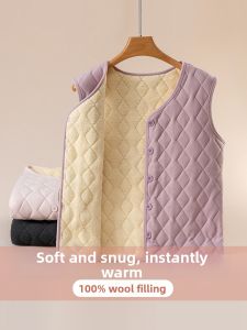 Thermal Wool Filled Vest For Women Autumn Winter