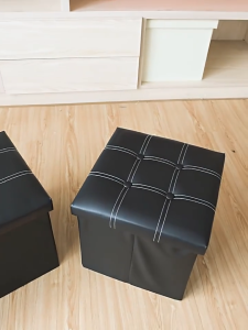 Storage Stool Sofa Storage Box PU Leather Ottoman Foldable Storage box Organizer Bench Stool