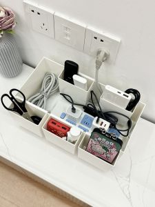 Desktop Cable Organizer Box TV Cabinet Set Top Box Charger Block Conceal Power Cord Data Cable Tidy up Home Organization Tool