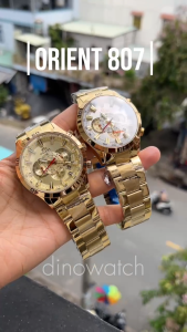 Đồng hồ nam kính sapphire ANBSHOP orient chronograph OR 807 dây thép không gỉ size 44mm