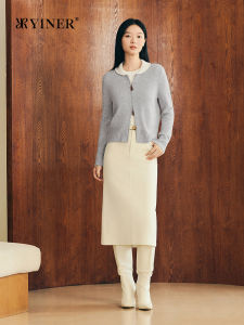 French Retro Color Block Zipper Wool Knitwear