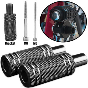 Motorcycle Mudguard Spotlight Bracket LED Headlight Fog Light Support Base M8/M6 External Modification Aluminum Alloy Bracket