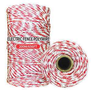 200M Heavy Duty Electric Fence PolywireHigh Conductivity Steel Wire Rope for FarmHorse Cattle and Garden Fencing