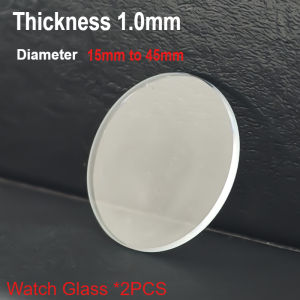 2 Pieces 15 - 45mm Flat Round Watch Crystal Glass Mineral Transparent Smart Watch Replacement Glass Repair Tool 1.0mm Thickness