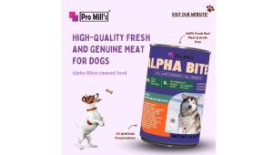Pro Mills Alpha Bites - Pet Can Tin Food Wet food 400gram/Makanan Tin Pro Mills Alpha Bites 400gm