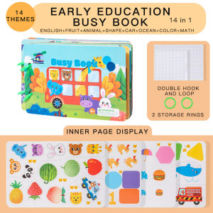1pcs Childrens Early Learning Enlightenment Quiet Book Repeatedly Sticky Paper Busy Book Baby Puzzle Science Teaching Toys