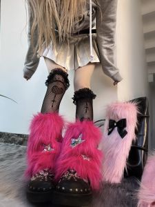 Cay Lông Dài Nguyên Bản Bé Gái Magenta Y2K /Năm 2000 Quần Legging Kim Cương Nguyên Tố Cửa Hàng Cỏ Dại Biển Tất Ống Giữa Nữ Vớ Thời Trang