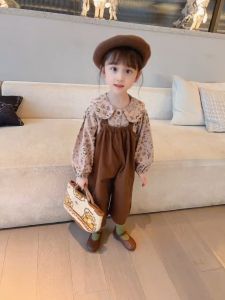 OVERALL ANAK SETELAN BAJU KODOK ANAK COKLAT HIJAB 2-8THN KATUN 100% SESUAI KOREA STYLE ANAK PEREMPUAN