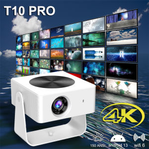 KaiAqua T1pro Android 13 4K Projector 150ANSI Lumens Dual-band Wifi6 BT5.0 Auto Keystone Home Cinema Theater Portable Projector