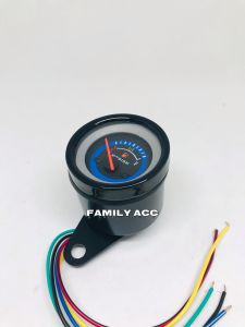 Speedometer bulat amper bensin jarum motor universal black dan chrome