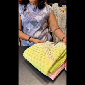 Lace-Work Punjabi Suit Set with Embroidered Tuille Shawl MH Series