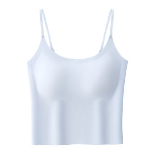 MiiOW | MiiOW Summer Short Inner Lining Suit Womens Underwear Seamless Vest With Chest Pad Base Shirt Simple Style Pure Color