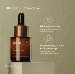 SALE ! AMURA Pro-Age Serum 20 ml | HPR Bakuchiol dan Niacinamide Mengurangi Tanda Penuaan Mencerahkan Kulit Mencerahkan Wajah Memudarkan Noda Hitam Memperkuat Skin Barrier