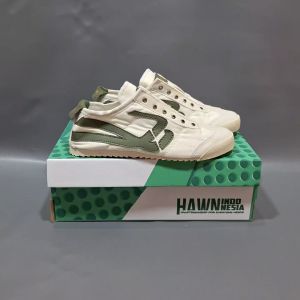 HAWN - SEPATU HAZEL SLIP ON CREAM HIJAU 36-43 SNEAKERS SELOP TANPA TALI