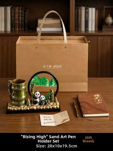 Office Desk Gift for Teachers Sand Art Penholder Decorations