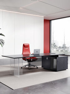 Acrylic Suspension Minimalist Office Desk Chair Set Modern Simple Executive Desk Large Secretary Desk Managers Desk Combination