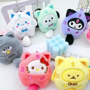 DIANZHENG Sanrio Fish Plush Keychain & Cartoon Sanrio Plush Cinnamoroll Kuromi Pompompurin Keyring