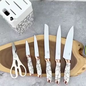 7IN1 ชุด ชุดเซ็ทมีด ชุดมีด 5 ชิ้น พร้อม บล็อกมีด และ ลับคมความลับ ในส่วนตัว