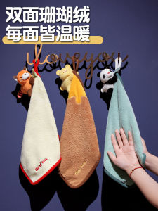 Cartoon Hand Towels, Hanging Style Bathroom Towels, Kitchen Handkerchiefs, and Absorbent Home Textiles
