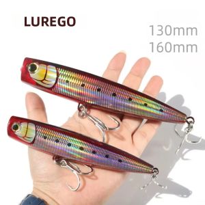 1PC Pro Popper Lure 130-160mm ABS Bền Topwater Nước Mặn Mồi Cứng Cho Cá Ngừ Khổng Lồ Cá Ngừ Lớn Trò Chơi Câu Cá Đại Dương Bãi Biển Đá