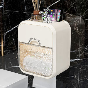 Waterproof Drill-Free Toilet Paper Holder