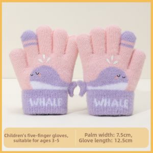 Winter Warm Five-Fingered Knitted Gloves for Children