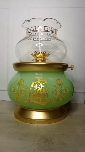 Lampu Minyak Parafin Sembahyang Bahan Giok Hijau Ukurab Besar 1 Pcs