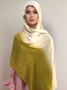 Muslim Two Color Hijabs Gradient Scarf Muslim Shawl Wrap Islamic Women Headscarf Shawls Supplier