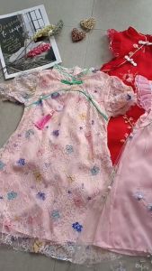 Dress Casual Anak Perempuan / Dress Cheongsam Anak Merah Pink