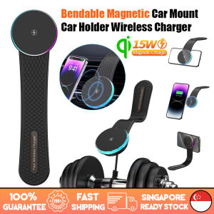 🇸🇬[Ready Stock] Magnetic Magsafe Car Mount Wireless Charger Bendable Car Phone Holder Dashboard 15W Fast Charging Stand for iPhone 14 15 16 17 Pro Max