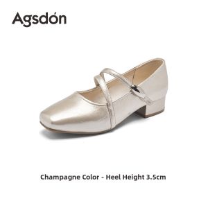 Agsdon | Lightweight Mary Jane Flats With Thick Heels