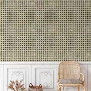 【Vinnatsu】1M/Roll Wallpaper Stiker Webing Waterproof Rotan Wallpaper Dinding Kamar Tidur Motif Anyaman Bambu
