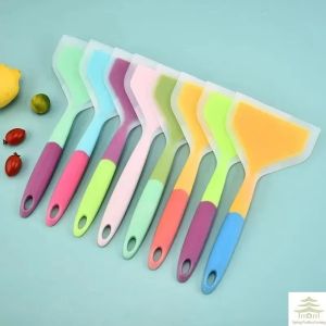 Random Color Pancake Spatula Silicone High Temperature Resistant Beef Meat Egg Kitchen Scraper Wide Pizza Cooking Tools Shovel