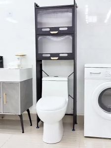 Lifinity Kệ Máy Giặt Toilet Đa Năng 70Cm Sơn Tĩnh Điện Màu Đen&Trắng Có Ngăn Kéo&Tủ Tiện Lợi