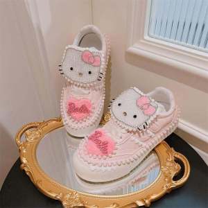 Original Niche Design Change Kitty Casual Shoes Fall New Arrival Cute Sweet Hello Kitty Pink Canvas Shoes