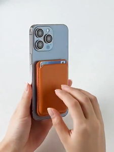 Sanptoch Magnetic Wallet with Holder for iPhone 12-16 Series Leather Card Bag.