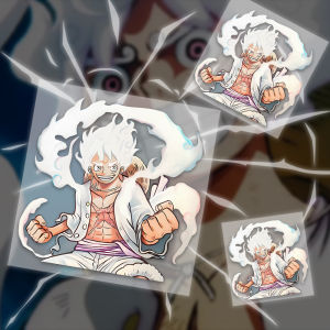 JDM อะนิเมะ ONE PIECE ลูฟี่เกียร์ 5 สติ๊กเกอร์ติดรถยนต์สะท้อนแสงตกแต่งรถยนต์รถจักรยานยนต์สกู๊ตเตอร์ยานพาหนะไฟฟ้า Body หน้าต่างกระจกด้านหลังรูปลอกอุปกรณ์เสริม