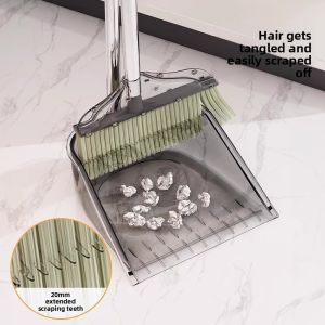 JIFANPAUL | Transparent Plastic Cleaning Set with Broom Dustpan and Garbage Shovel