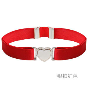 Child Girl Princess Decoration down Jacket Pants School Uniform Belt Elastic Belt Adjustable Length Love Heart Shape