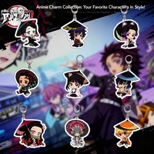 Bandai | Demon Slayer Muzan Tanjiro Zenitsu Acrylic Keychain Anime Keyring Pendant Gift