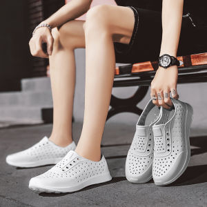 ORNGMALL Women Sport Sandals Jelly Shoes Summer Baotou Slippers Beach Hollow Mules Clogs Candy Color Sandals Waterproof Beach Sandals (7 Color  Size 36-45)