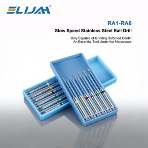 ELIJAH Dental 6Pcs RA Tungsten Carbide Bur Ball 34mm Long Neck for Dental Slow Speed Handpiece Dentistry Microscope Endo Tools