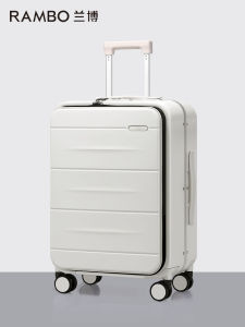 Rambo New Aluminum Frame Carry-On Lightweight Side Opening Luggage Small Female Password Box 24 Inch Hard Shell Suitcase