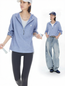 Lightweight Textured Hooded Sweatshirt for Spring Women