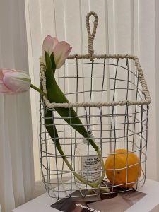 Nordic Style Iron Art Woven Storage Basket Wall Mounted Fruit Kitchen Storage Basket Simple Retro Design Utility Basket